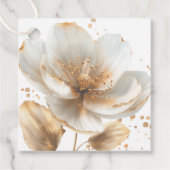 Moderne Minimalistische Gouden en Witte Bruiloft Bedankjes Labels (Voorkant)