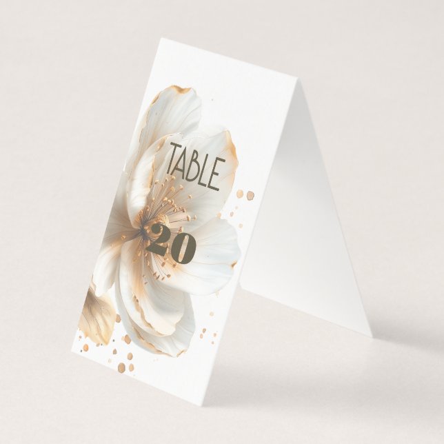 Moderne Minimalistische Gouden en Witte Huwelijk Kaart (Achterkant)