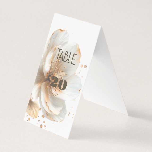 Moderne Minimalistische Gouden en Witte Huwelijk Kaart (Voorkant)