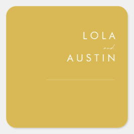 Moderne, minimalistische gouden enveloppen vierkante sticker