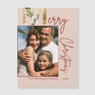 Moderne minimalistische gouden foto kerst Kaart