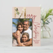 Moderne minimalistische gouden foto kerst Kaart (Staand voorkant)