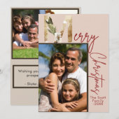 Moderne minimalistische gouden foto kerst Kaart (Voorkant / Achterkant)