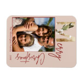 Moderne minimalistische gouden foto kerst Kaart Magneet (Horizontaal)