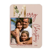 Moderne minimalistische gouden foto kerst Kaart Magneet (Verticaal)