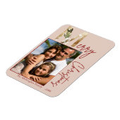 Moderne minimalistische gouden foto kerst Kaart Magneet (Linkerzijde)