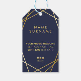 Moderne minimalistische gouden geometrische vertic cadeaulabel