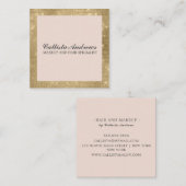 Moderne Minimalistische Gouden Glitter Eenvoudige  Vierkante Visitekaartje (Voorkant / Achterkant)