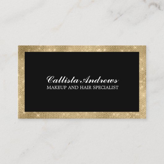 Moderne Minimalistische Gouden Glitter Eenvoudige  Visitekaartje (Voorkant)