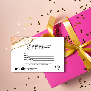 Moderne minimalistische Gouden glitters Cadeaubon Visitekaartje