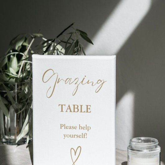 Moderne minimalistische gouden grazende tafelteken poster