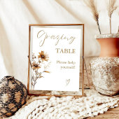 Moderne minimalistische gouden grazende tafelteken poster