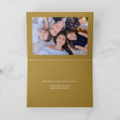 Moderne minimalistische gouden "HO HO HO" foto Feestdagen Kaart (Binnen)