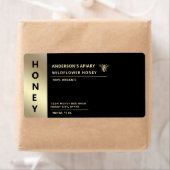 Moderne minimalistische gouden honing bij honing etiket (Insitu)