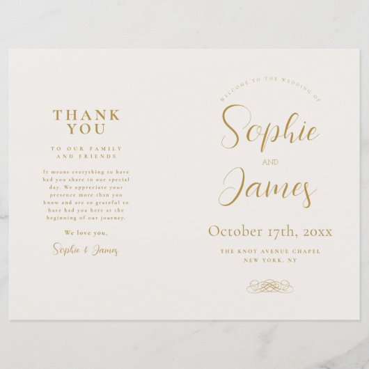 Moderne minimalistische gouden kalligrafie bruilof (Voorkant)