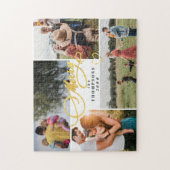 Moderne minimalistische gouden kerst 4 fotocollage legpuzzel (Verticaal)