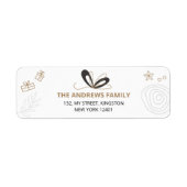 Moderne minimalistische gouden kerstfamilie etiket (Voorkant)