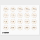 Moderne minimalistische gouden kerstfamilie ronde sticker (Vel)