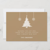 Moderne minimalistische gouden kerstfotoboog feestdagenkaart (Achterkant)