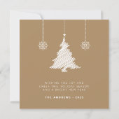 Moderne minimalistische gouden kerstfotoboog feestdagenkaart (Achterkant)