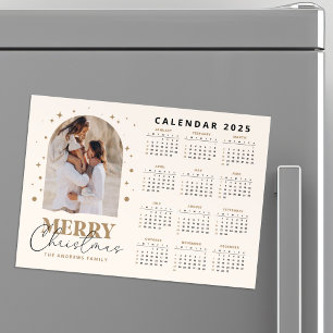 Moderne minimalistische gouden kerstfotokalender