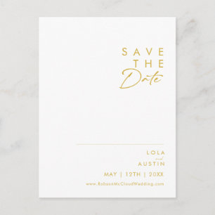 Moderne Minimalistische Gouden Lettertype Bewaar D Uitnodiging Briefkaart