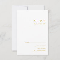 Moderne minimalistische gouden lettertype RSVP-kaa