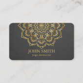 Moderne Minimalistische Gouden Mandala Yoga Instru Visitekaartje (Voorkant)
