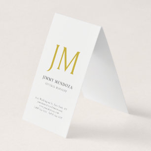 Moderne Minimalistische Gouden Monogram Eenvoudig Visitekaartje