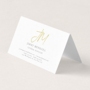 Moderne Minimalistische Gouden Monogram Luxe Parel Visitekaartje