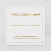 Moderne minimalistische gouden rand & cirkel vierkante visitekaartje (Achterkant)