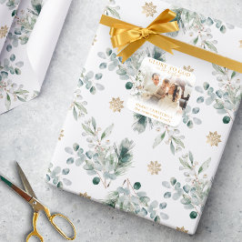 Moderne minimalistische gouden religieuze kerstfot vierkante sticker