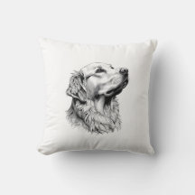Moderne Minimalistische Gouden Retriever Lijnkunst