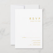 Moderne minimalistische gouden RSVP-kaart RSVP Kaartje (Voorkant)