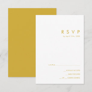 Moderne minimalistische gouden RSVP-kaart RSVP Kaartje