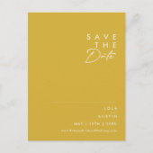Moderne Minimalistische Gouden Save The Date-ansic Uitnodiging Briefkaart (Voorkant)
