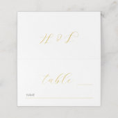 Moderne & Minimalistische Gouden Script Bruiloft Plaatskaartje (Buitenkant ongevouwen)