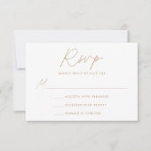 Moderne Minimalistische Gouden Script Trouw RSVP Kaartje (Voorkant)