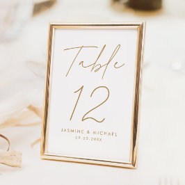 Moderne Minimalistische Gouden Script Trouwkaart Kaart