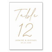 Moderne Minimalistische Gouden Script Trouwkaart Kaart (Voorkant)