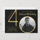 Moderne, minimalistische gouden soort 40e verjaard kaart (Voorkant)