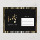 Moderne, minimalistische gouden soort 40e verjaard uitnodiging briefkaart (Achterkant)