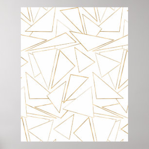 Moderne minimalistische gouden streekhoeken poster