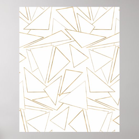Moderne minimalistische gouden streekhoeken poster (Voorkant)
