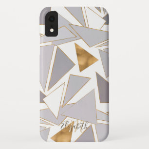 Moderne Minimalistische Gouden Strepen Grijze Drie Case-Mate iPhone Case