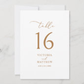 Moderne minimalistische gouden tafel nummer Kaart (Achterkant)