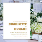 Moderne minimalistische gouden tekst bruiloft kaart