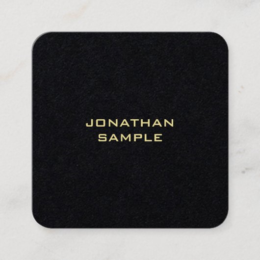 Moderne minimalistische gouden tekst Elegant Premi Vierkante Visitekaartje (Voorkant)