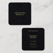 Moderne minimalistische gouden tekst Elegant Premi Vierkante Visitekaartje (Voorkant / Achterkant)