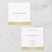 Moderne minimalistische gouden wit professionele e vierkante visitekaartje (Voorkant / Achterkant)